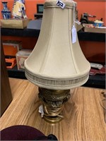 SOLID BRASS LAMP AND SHADE