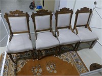 SET OF 4 ANTIQUE PADDED EASTLAKE CHAIRS