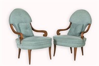 Pair Rolled Arm Chairs