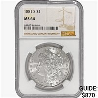 1881-S Morgan Silver Dollar NGC MS66