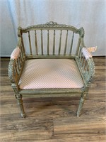 Antique French Style Carved Petite Bench