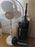 Stand fan, Hoover self propelled vacuum, bed