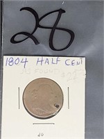 1804 UNITED STATES 1/2 CENT COIN