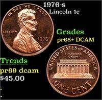 Proof 1976-s Lincoln Cent 1c Grades GEM++ Proof De