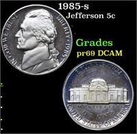 Proof 1985-s Jefferson Nickel 5c Grades GEM++ Proo