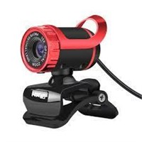 Web Cam Black and Red HD 480P Lens