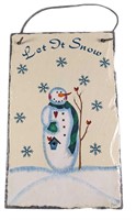 Festive Christmas Holiday Snowman Let It Snow Slat