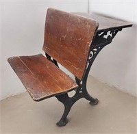 Antique School Desk Cast Iron Base