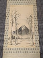Vintage Japanese Kakejiku Mount Fuji Hanging Scrol