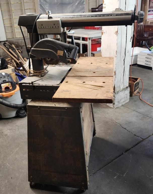 Craftsman Radial Arm Saw on Metal Stand w wheels