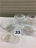 Fluted Glass Bowls & Assorted Glass Bowls