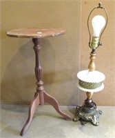 Vintage Table Lamp & Plant Stand Table, "AS IS"