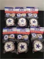 6 New Patriotic cupcake cups and picks