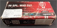 ~30 Rounds of Fiocchi .38 Spl Wad Cutter Ammo