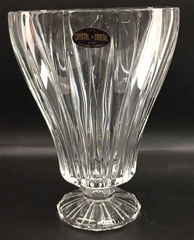 Lead Crystal Footed Vase