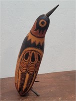 Vintage Handcarved Peruvian Gourd bird - folk Art