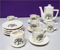 Vintage Child's Porcelain Tea Set Multiple Chips