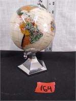 Miniature World globe w/ Inlaid semi precious
