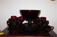 25pc Avon Ruby Glassware