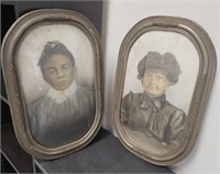 Antique Oval Framed Portraits of Ladies