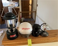 Budweiser Light, Colman Battery Lantern & Other