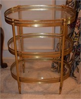 3-Tier Metal Shelf w/ 3 Glass Shelves