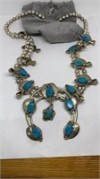 Unmarked turquoise horseshoe necklace