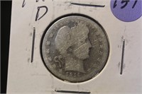 1916-D Barber Silver Quarter