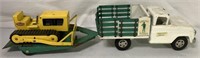 Tonka Green Giant Stake Truck w/Dozer + trailer