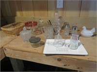 Small Basket & Glassware