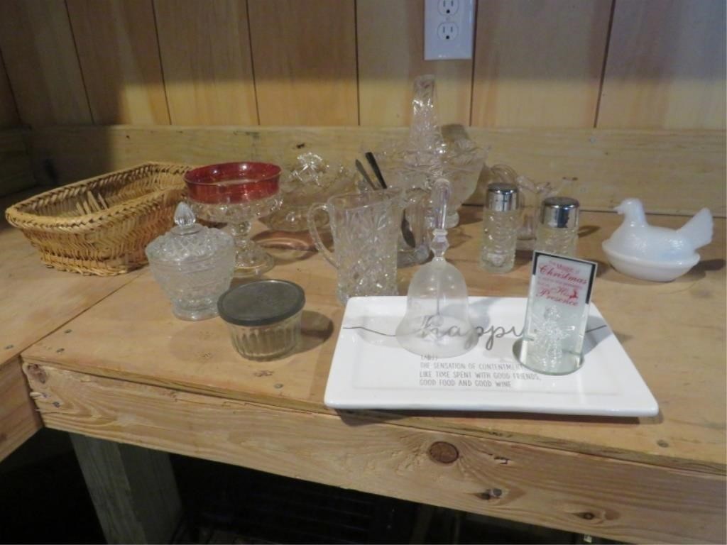 Small Basket & Glassware