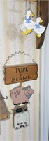 (2) Wooden Folk Art - Pork & Beans and Country