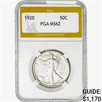 1920 Walking Liberty Half Dollar PGA MS62