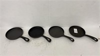 Cast iron -mini skillet pans - lot of 4