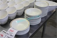 LOT,APRX 38PCS, 6" STEELITE BOWLS W/ GOLD RIM