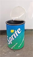LARGE ROLLING SPRITE SODA CAN COOLER & SIGN