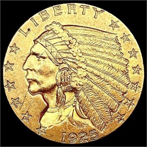 1925-D $2.50 Gold Quarter Eagle CLOSELY