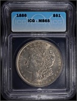 1886 MORGAN DOLLAR ICG MS65