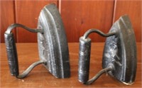 Lot of 2 Antique Sad Irons - 6" long