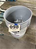 Half of a 5 gallon bucket
Of washers