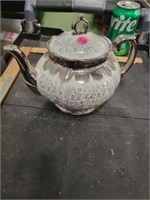 Grey & White Teapot Pottery  Dish