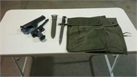 Bayonet, military  items and BB Gun with holster