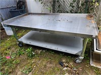 ROLLING SS GRILL STAND 60" X 30" X 24" TALL