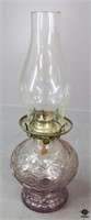 Vintage Purple Glass Oil Lamp