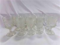(10) Anchor Hocking Wexford Clear Glass Cups