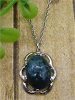 GENUINE STONE PENDANT ON CHAIN NECKLACE ROCK STONE