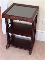 Vintage glass top side table end table