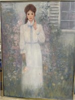 Woman with spring flowers - 36” x 48”