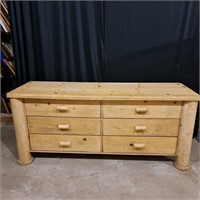 Wooden Work Bench/Chest 6 Drawers