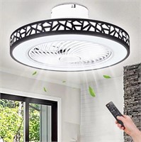 Modern Flush Mount Ceiling Fan with Lights Remote"